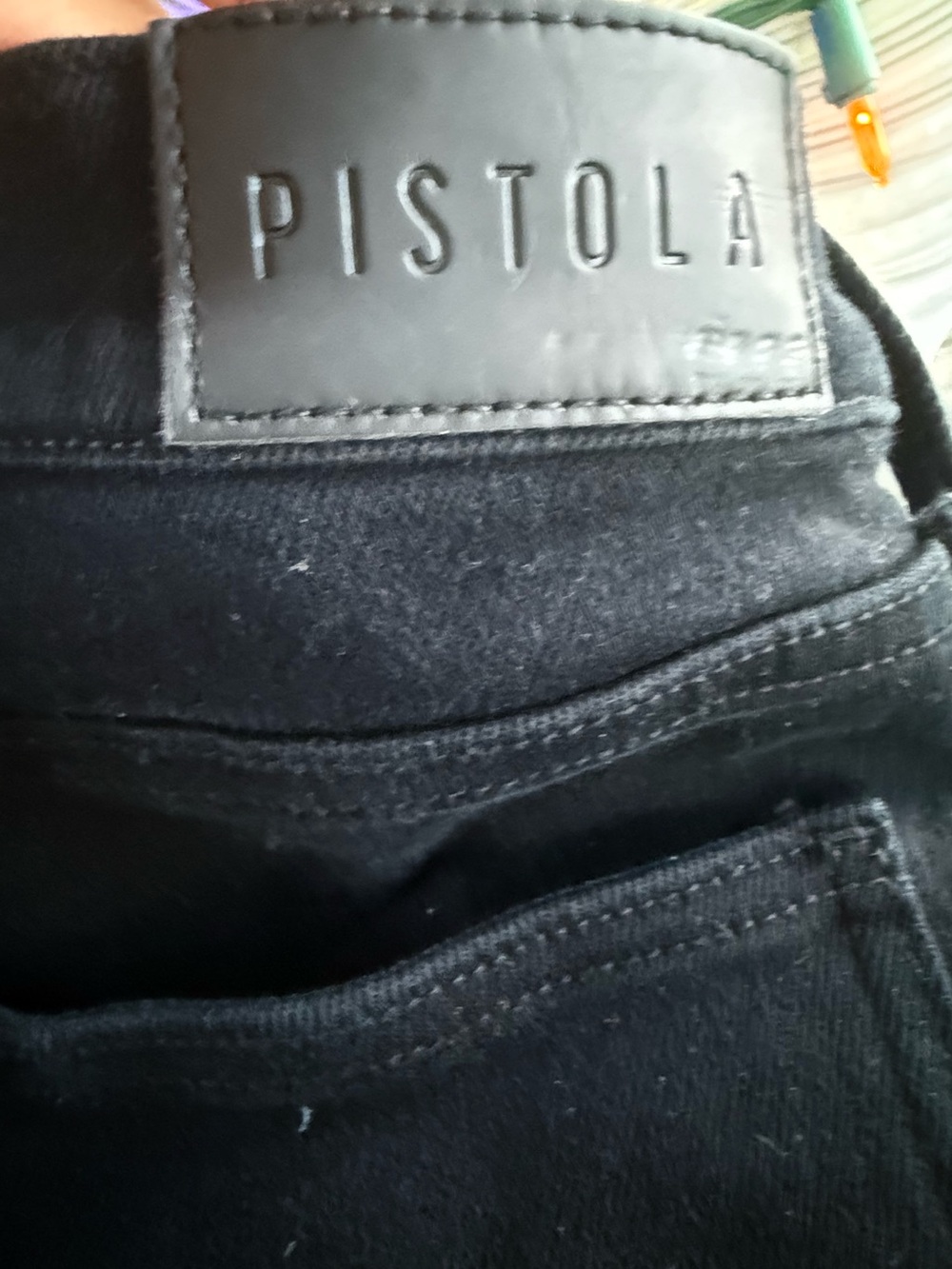 PISTOLA $200 designer black stretch slit jeans sz 32 casual stretch LA